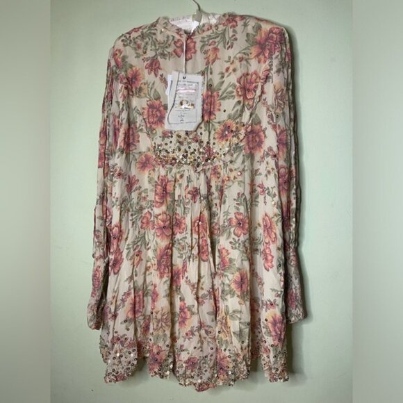 Free People Bali Golden Sun Printed Mini Dress - Picture 4 of 7